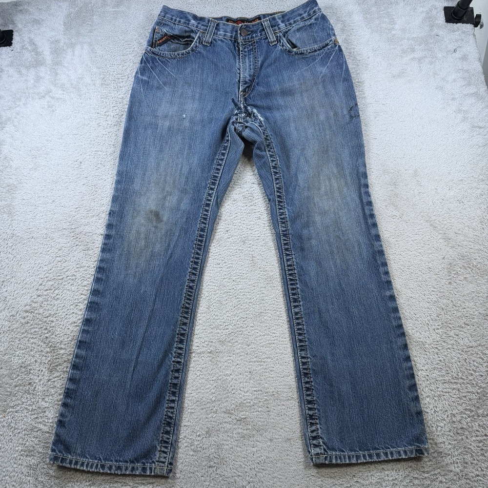 Ariat FR Jeans Mens 32x32 Blue Denim M4 Low Rise Boot Cut Cowboy Workwear Rodeo